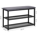 Szafka na buty z siedziskiem regał ławka tapicerowana 80 cm 2 półki ModernHome