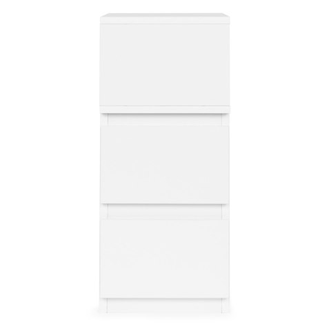 Szafka nocna z oświetleniem LED stolik do sypialni 2 szuflady biała ModernHome