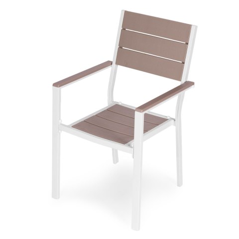 Zestaw 2 krzeseł ogrodowych na taras balkon stal HDPE - białe MultiGarden