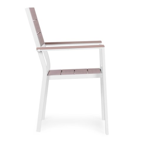 Zestaw 2 krzeseł ogrodowych na taras balkon stal HDPE - białe MultiGarden