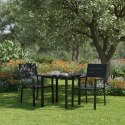 Zestaw 2 krzeseł ogrodowych na taras balkon stal HDPE - czarne MultiGarden
