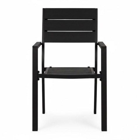 Zestaw 2 krzeseł ogrodowych na taras balkon stal HDPE - czarne MultiGarden