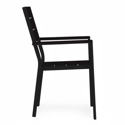 Zestaw 2 krzeseł ogrodowych na taras balkon stal HDPE - czarne MultiGarden