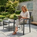 Zestaw 2 krzeseł ogrodowych na taras balkon stal HDPE szare MultiGarden