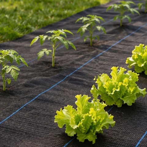 Agrowłóknina czarna agrotkanina UV 135g mata antychwastowa 1,1x50m kołki MulltiGarden