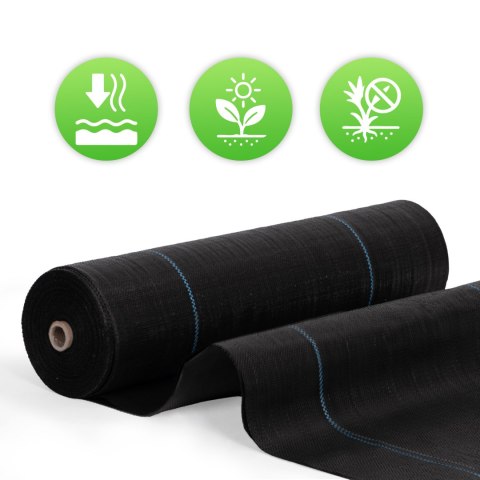 Agrowłóknina czarna agrotkanina UV 135g mata antychwastowa 1,6x50m kołki MulltiGarden