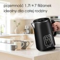 Czajnik elektryczny bezprzewodowy 1,7l smart z regulacją temperatury obrotowy czarny