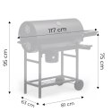 Grill węglowy ogrodowy z pokrywą termometr popielnik składane półki MultiGarden
