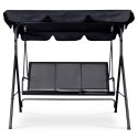 Huśtawka ogrodowa 3-osobowa bujana wolnostojąca stalowa czarna MultiGarden