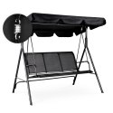 Huśtawka ogrodowa 3-osobowa bujana wolnostojąca stalowa czarna MultiGarden