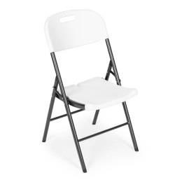 Komplet 4 krzeseł składanych zestaw cateringowy metal HDPE białe MultiGarden