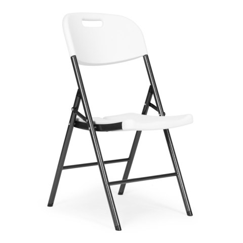 Komplet 4 krzeseł składanych zestaw cateringowy metal HDPE białe MultiGarden