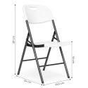 Komplet 4 krzeseł składanych zestaw cateringowy metal HDPE białe MultiGarden