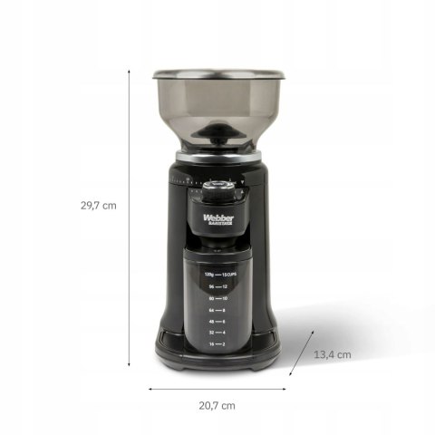 Młynek elektryczny żarnowy do kawy automatyczny 25 poziomów WEBBER CG6 180W