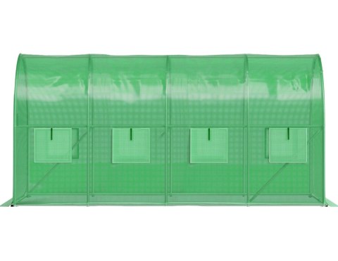 Szklarnia tunel ogrodowy foliowy 4x2x2 m 8 m² metalowy stelaż folia UV 2 wejścia