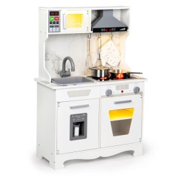 DREWNIANA KUCHNIA DLA DZIECI DŹWIĘKI LED + AKCESORIA ECOTOYS
