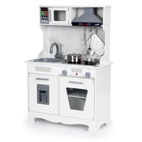 DREWNIANA KUCHNIA DLA DZIECI DŹWIĘKI LED + AKCESORIA ECOTOYS