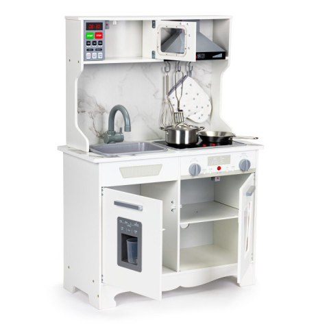 DREWNIANA KUCHNIA DLA DZIECI DŹWIĘKI LED + AKCESORIA ECOTOYS