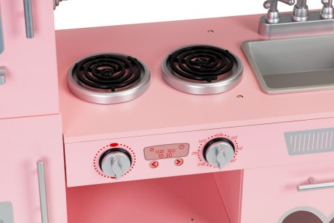 DUŻA DREWNIANA KUCHNIA DLA DZIECI EFEKTY DŹWIĘKOWE RÓŻOWA ECOTOYS