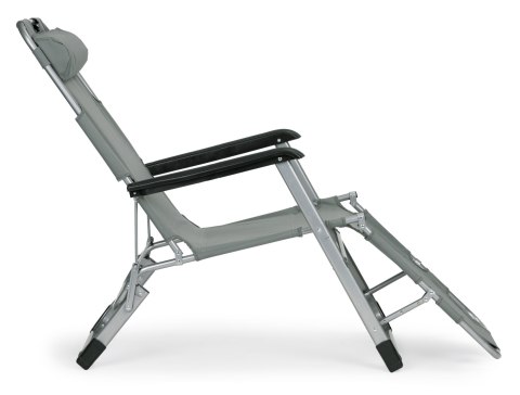 LEŻAK FOTEL OGRODOWY PLAŻOWY SKŁADANY 2W1 LEŻANKA SZARY MULTIGARDEN