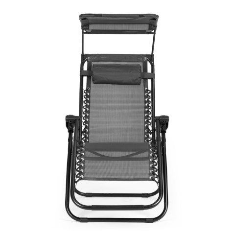 LEŻAK OGRODOWY PLAŻOWY REGULACJA OPARCIA RUCHOMY DASZEK MULTIGARDEN- SZARY