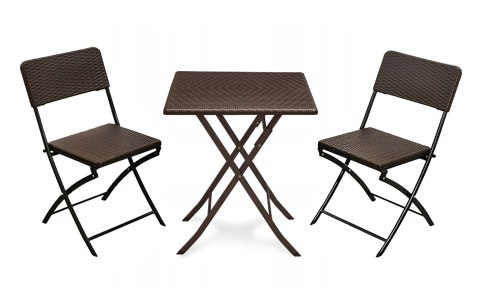 STOLIK OGRODOWY SKŁADANY STÓŁ KAWOWY RATAN BALKON 62 CM MODERNHOME