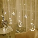 LAMPKI KSIĘŻYCE GWIAZDKI ŚWIĄTECZNE ŚWIATEŁKA KURTYNA 96LED