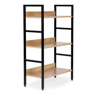 REGAŁ DREWNIANY NOWOCZESNY METALOWA RAMA LOFT 3 PÓŁKI MODERNHOME