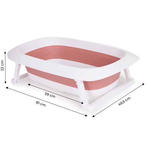 WANIENKA DLA DZIECI WANNA RÓŻOWA SKŁADANA Z ODPŁYWEM - KRÓWKA ECOTOYS