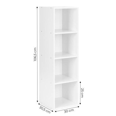 NOWOCZESNY REGAŁ SZAFKA BIAŁA 4 PÓŁKI LOFT MODERNHOME