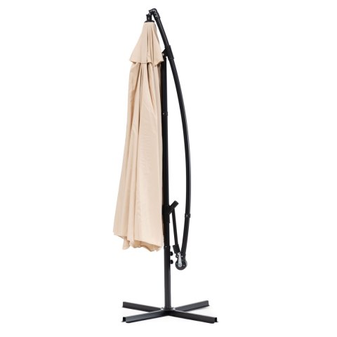 PARASOL OGRODOWY DUŻY NA WYSIĘGNIKU SKŁADANY 3,5 M BEŻ MULTIGARDEN