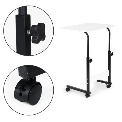STOLIK POD LAPTOPA Z KÓŁKAMI BIURKO DOSTAWIANE DO FOTELA KANAPY BIAŁY MODERNHOME