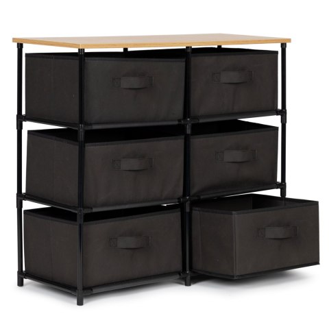 SZAFKA REGAŁ MATERIAŁOWA TEKSTYLNA 6 KOSZY SZARA