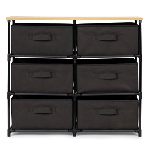 SZAFKA REGAŁ MATERIAŁOWA TEKSTYLNA 6 KOSZY SZARA