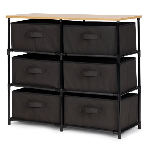 SZAFKA REGAŁ MATERIAŁOWA TEKSTYLNA 6 KOSZY SZARA