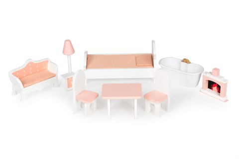 DUŻY DOMEK DLA LALEK Z KOMPLETEM MEBELKÓW ECOTOYS