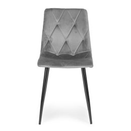 KOMPLET 4 KRZESEŁ KRZESŁO PIKOWANE WELUROWE DO JADALNI I SALONU SZARE MODERNHOME