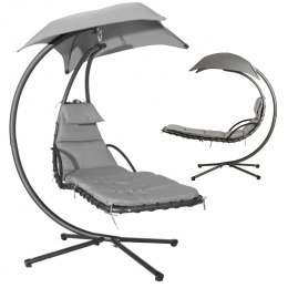 LEŻANKA HUŚTAWKA OGRODOWA HAMAK FOTEL WISZĄCY KOSZ SZARA MULTIGARDEN
