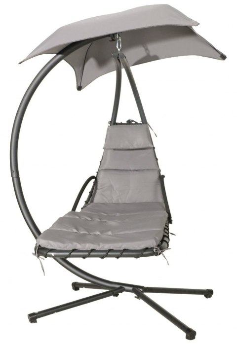 LEŻANKA HUŚTAWKA OGRODOWA HAMAK FOTEL WISZĄCY KOSZ SZARA MULTIGARDEN