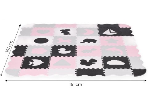 MATA PIANKOWA Z PŁOTKIEM PUZZLE SUCHY BASEN 36 ELEMENTÓW ECOTOYS