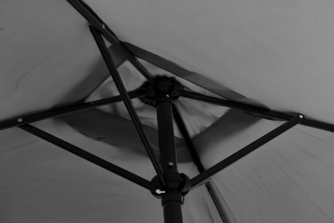PROSTOKĄTNY DUŻY PARASOL OGRODOWY SKOŚNY ŁAMANY Z KORBĄ SZARY 200X140 CM MULTIGARDEN