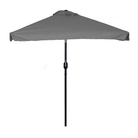PROSTOKĄTNY DUŻY PARASOL OGRODOWY SKOŚNY ŁAMANY Z KORBĄ SZARY 200X140 CM MULTIGARDEN