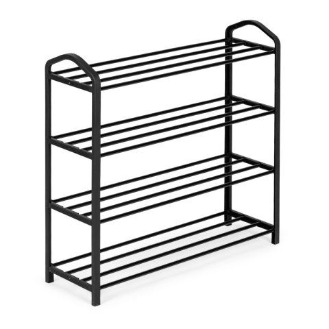 REGAŁ NA BUTY METALOWY 4 PÓŁKI 12 PAR BUTÓW CZARNY MODERNHOME