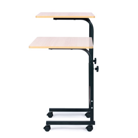 STOLIK POD LAPTOPA Z KÓŁKAMI BIURKO DOSTAWIANE DO FOTELA KANAPY BRĄZOWY MODERNHOME