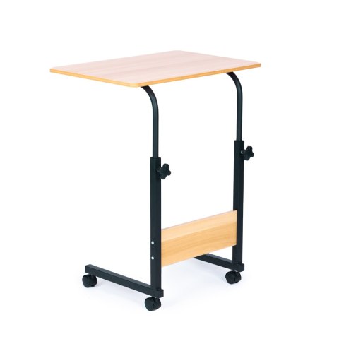 STOLIK POD LAPTOPA Z KÓŁKAMI BIURKO DOSTAWIANE DO FOTELA KANAPY BRĄZOWY MODERNHOME