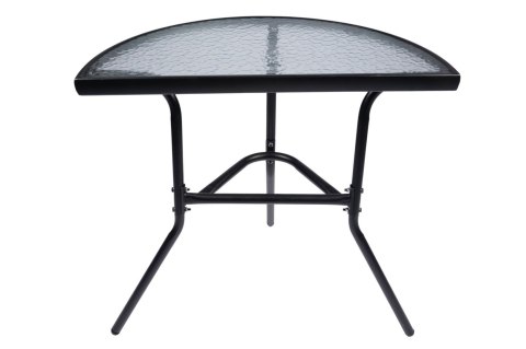 STOLIK SZKLANY KAWOWY NA BALKON TARAS PATIO PÓŁOKRĄGŁY CZARNY