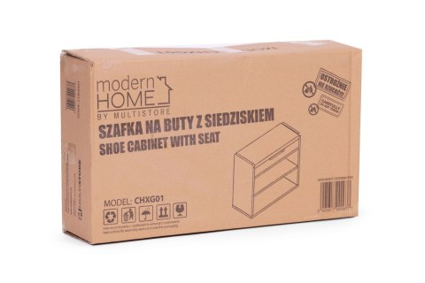 SZAFKA NA BUTY Z OTWIERANYM SIEDZISKIEM 2 PÓŁKI BIAŁA MODERNHOME