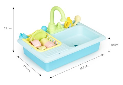 ZLEW ZLEWOZMYWAK Z KRANEM NAPEŁNIANY WODĄ 12 AKCESORIÓW ZABAWKA DLA DZIECI