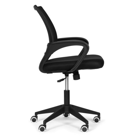 FOTEL BIUROWY KRZESŁO OBROTOWE WYPROFILOWANE CZARNE MODERNHOME