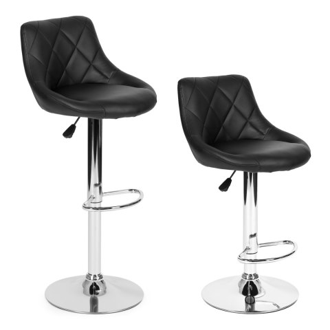 HOKER STOŁEK BAROWY OBROTOWY PODNÓŻEK REGULACJA WYSOKOŚCI CHROM EKOSKÓRA MODERNHOME